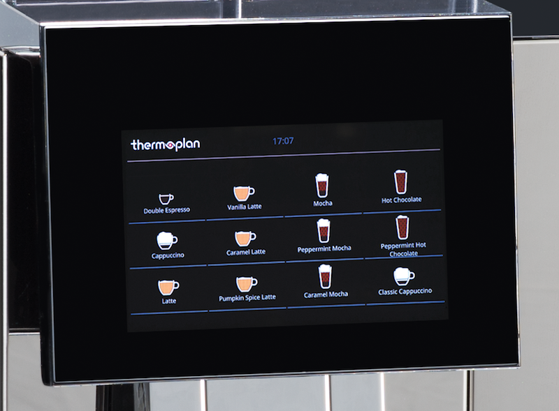 Espresso maker touchscreen