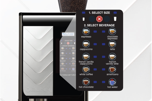 Fully automatic commercial espresso machine touchpad