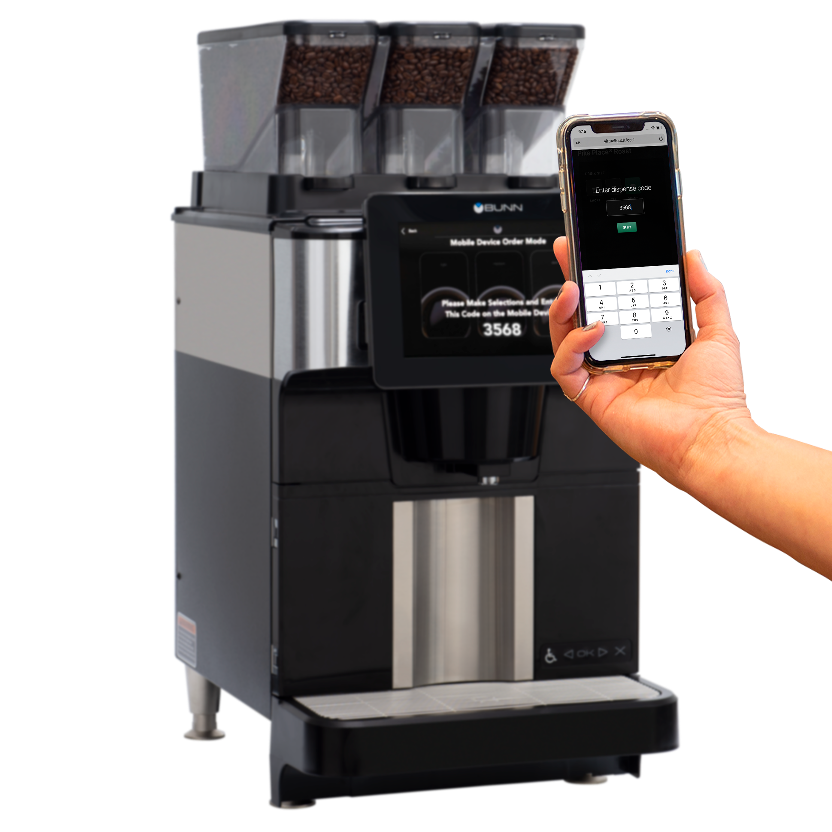 touchless bean to cup coffee machine technology